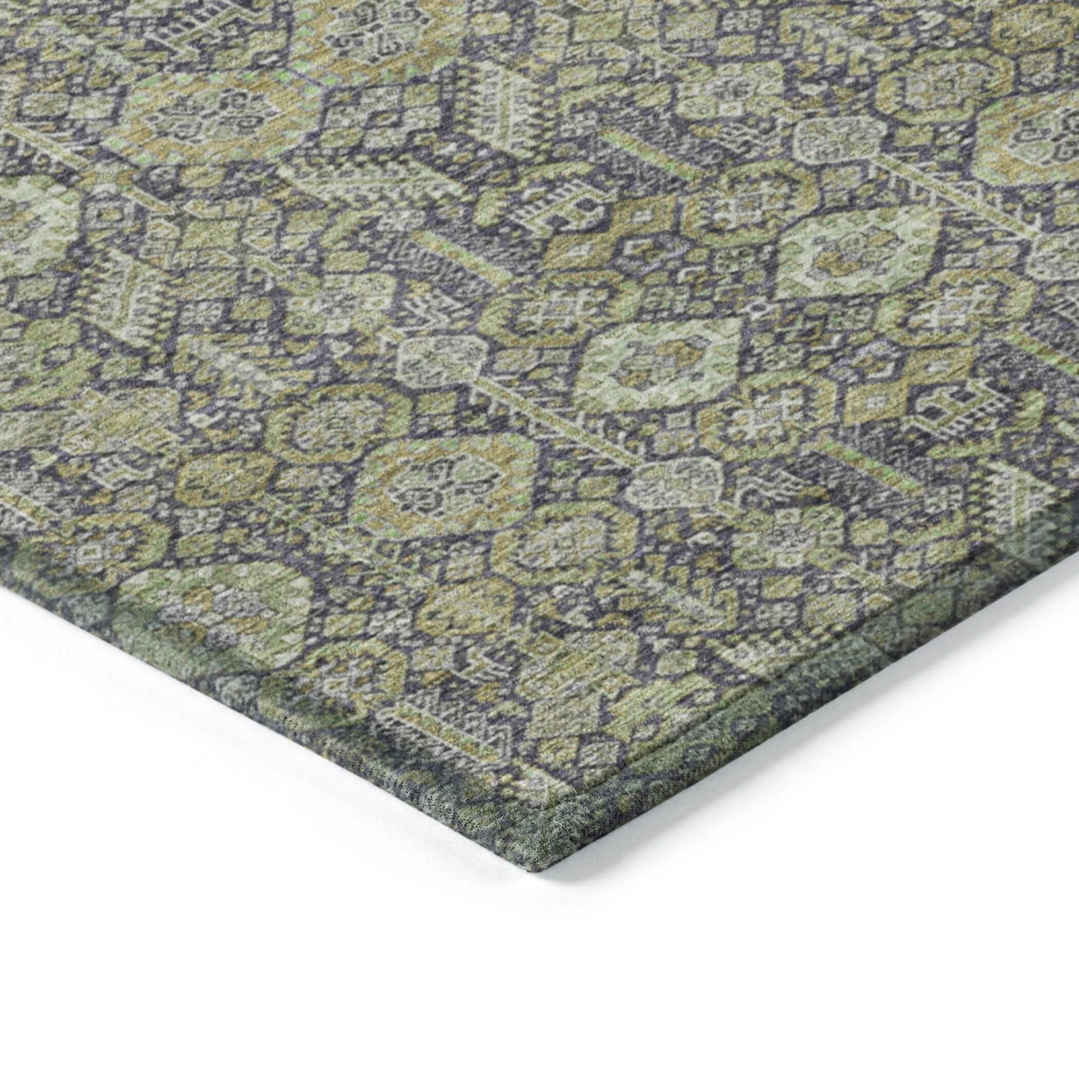 Machine Washable Indoor/ Outdoor Traditional Boho Chantille Rug
