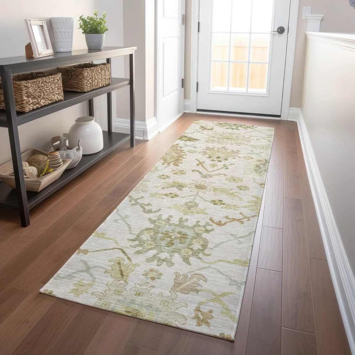Machine Washable Indoor/ Outdoor Traditional Casual Chantille Rug