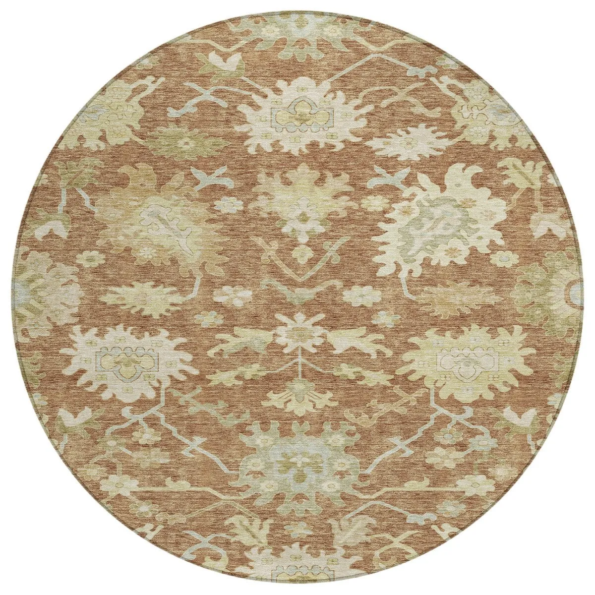Machine Washable Indoor/ Outdoor Traditional Casual Chantille Rug
