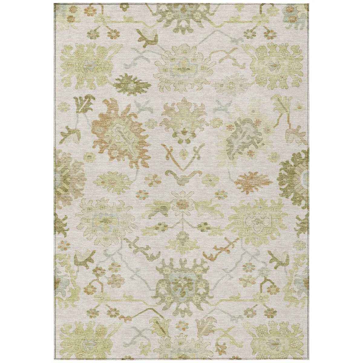 Machine Washable Indoor/ Outdoor Traditional Casual Chantille Rug