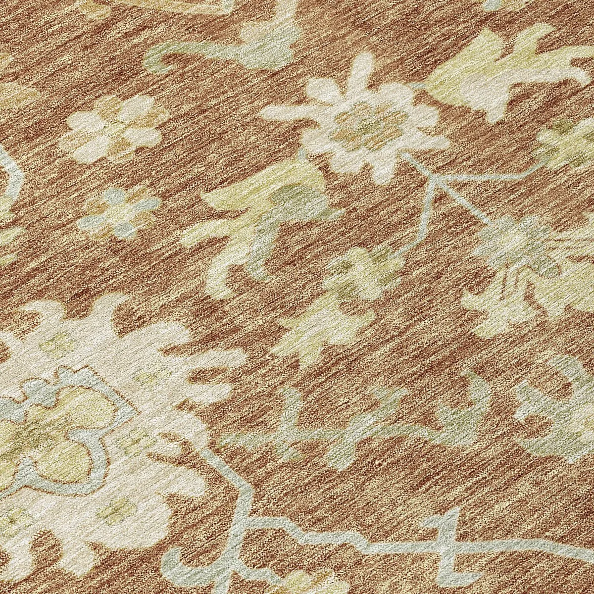 Machine Washable Indoor/ Outdoor Traditional Casual Chantille Rug
