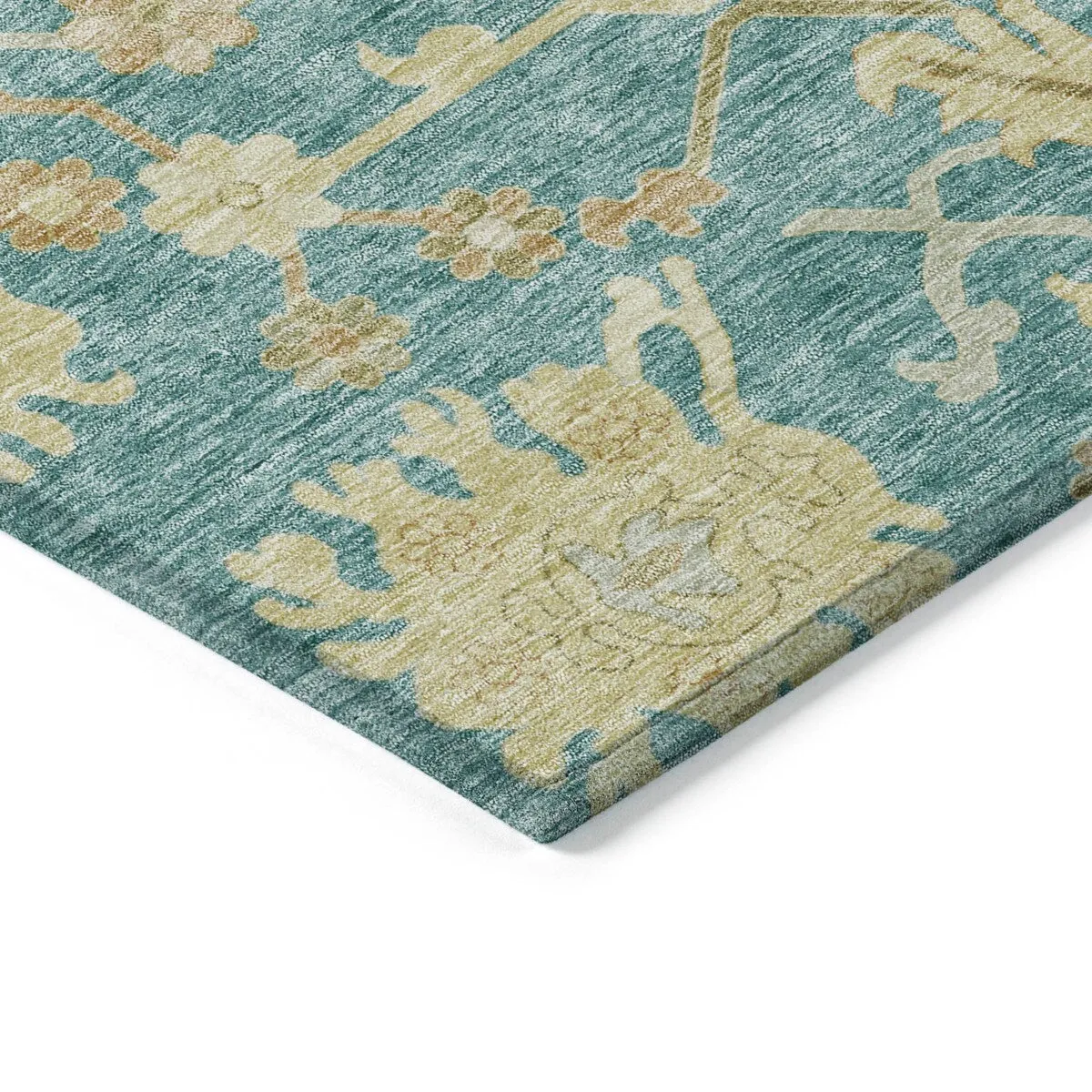 Machine Washable Indoor/ Outdoor Traditional Casual Chantille Rug