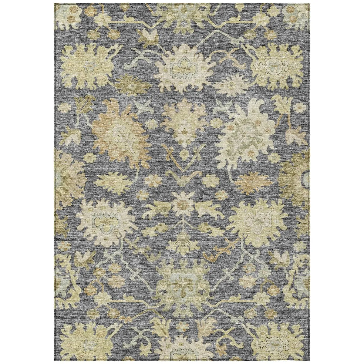 Machine Washable Indoor/ Outdoor Traditional Casual Chantille Rug