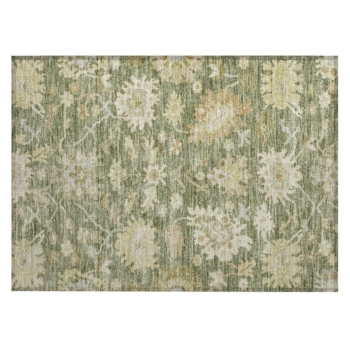 Machine Washable Indoor/ Outdoor Traditional Casual Chantille Rug