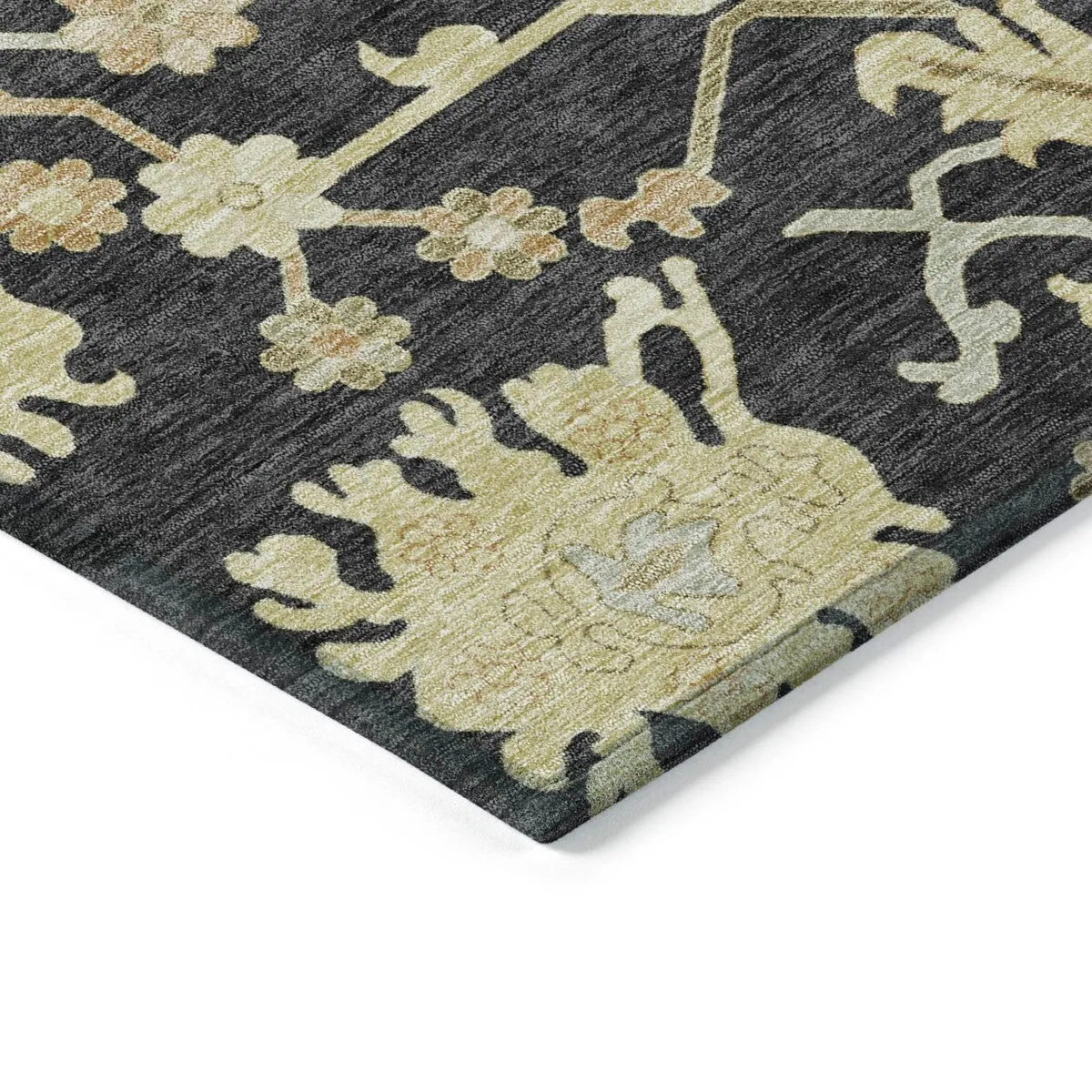 Machine Washable Indoor/ Outdoor Traditional Casual Chantille Rug