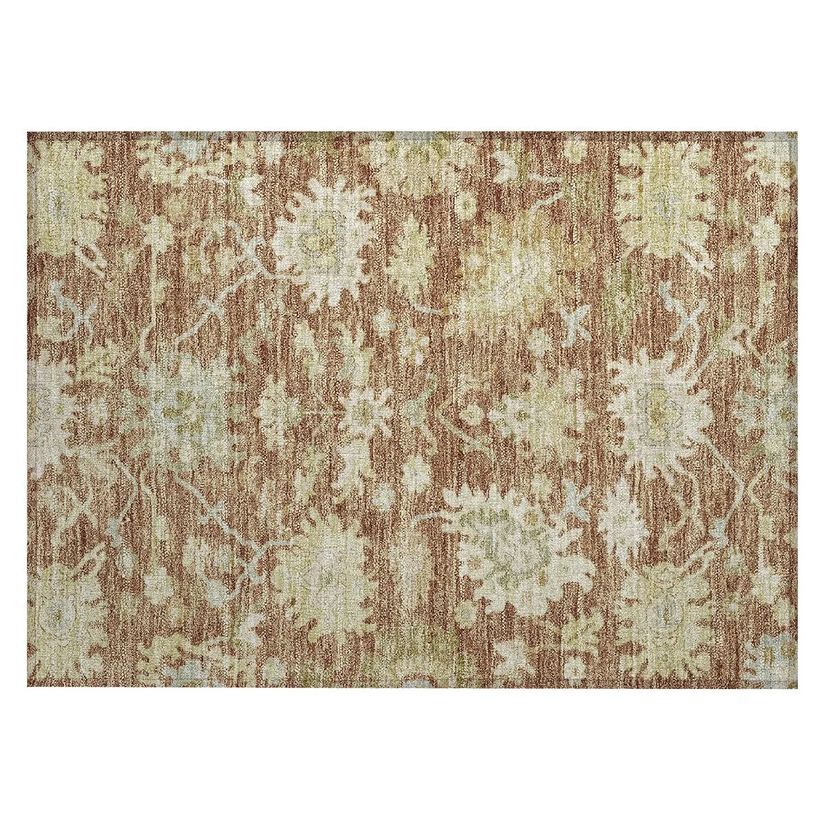 Machine Washable Indoor/ Outdoor Traditional Casual Chantille Rug
