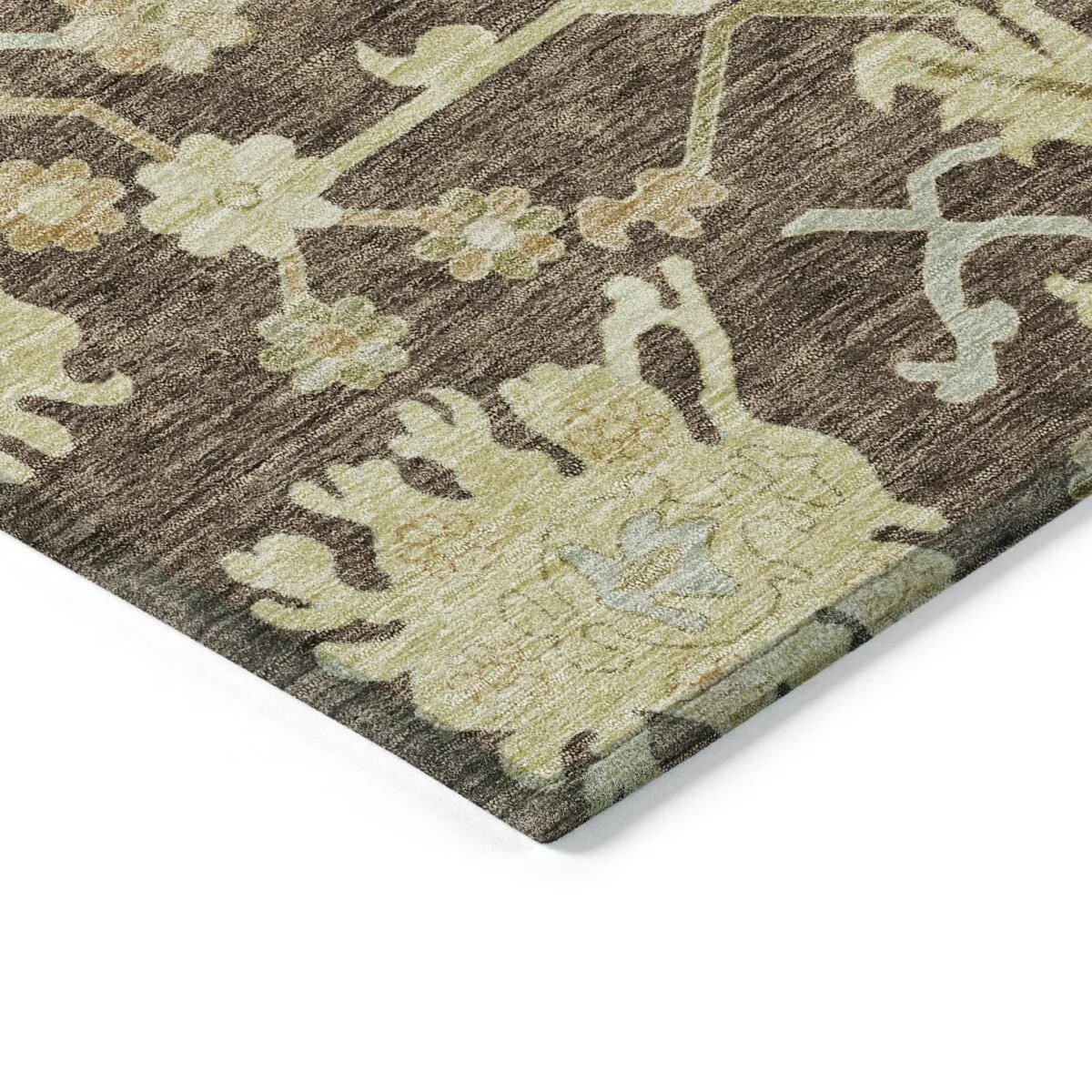 Machine Washable Indoor/ Outdoor Traditional Casual Chantille Rug