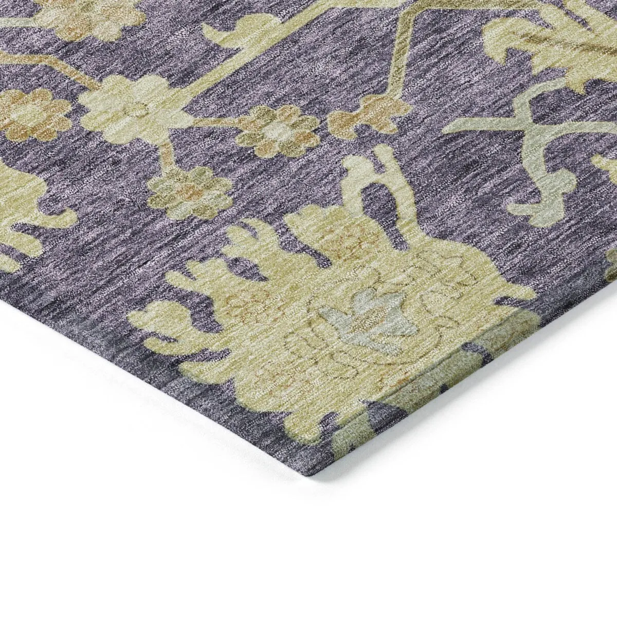 Machine Washable Indoor/ Outdoor Traditional Casual Chantille Rug