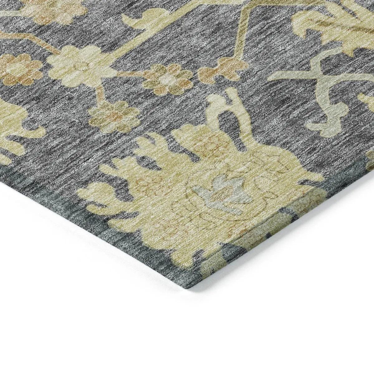 Machine Washable Indoor/ Outdoor Traditional Casual Chantille Rug