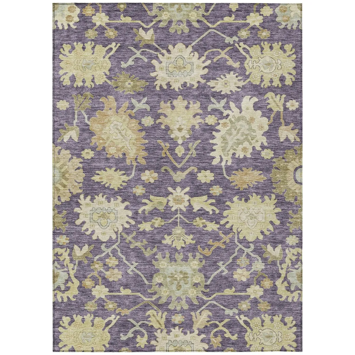 Machine Washable Indoor/ Outdoor Traditional Casual Chantille Rug
