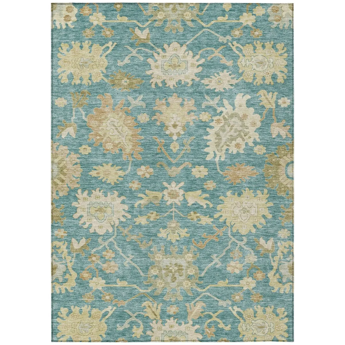 Machine Washable Indoor/ Outdoor Traditional Casual Chantille Rug