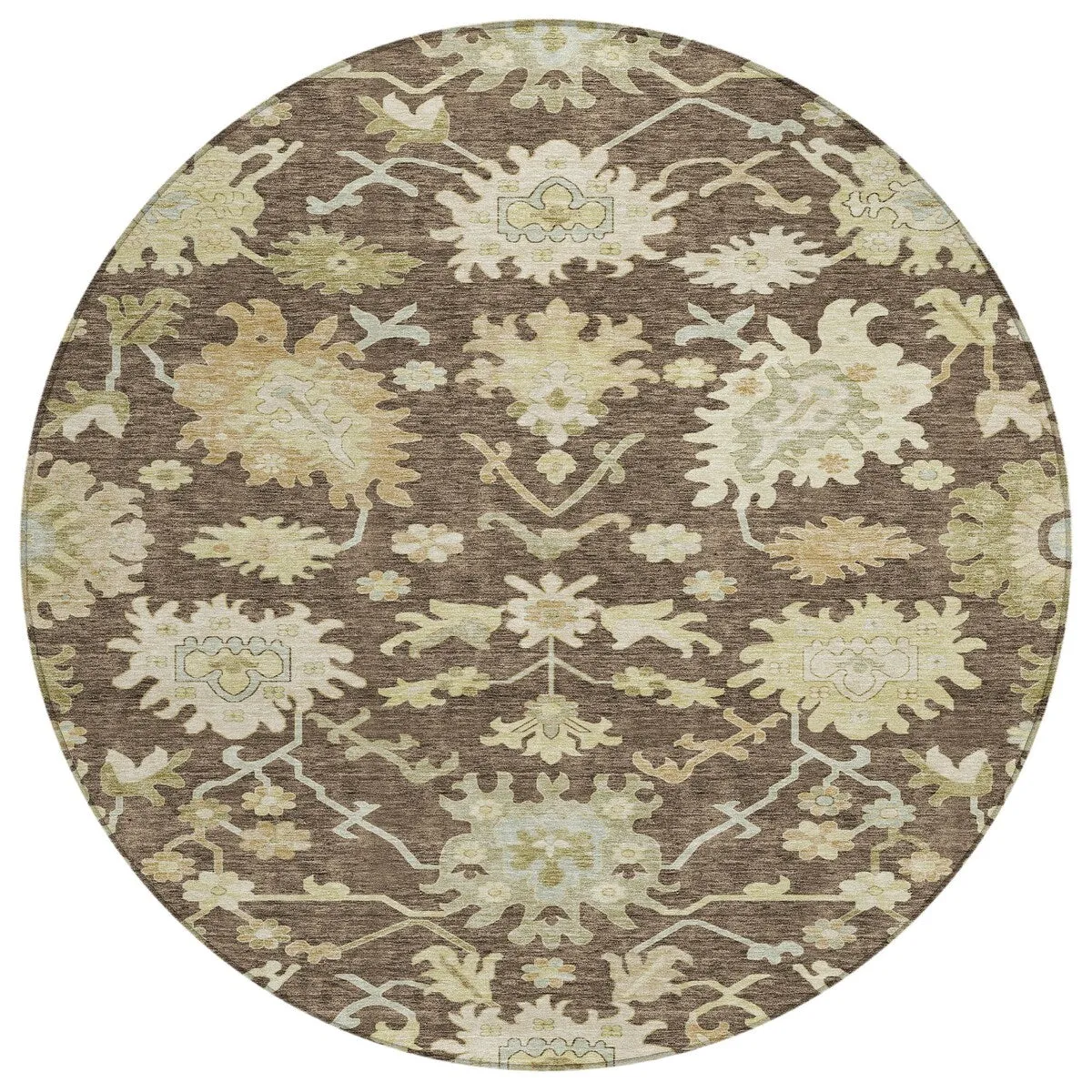 Machine Washable Indoor/ Outdoor Traditional Casual Chantille Rug