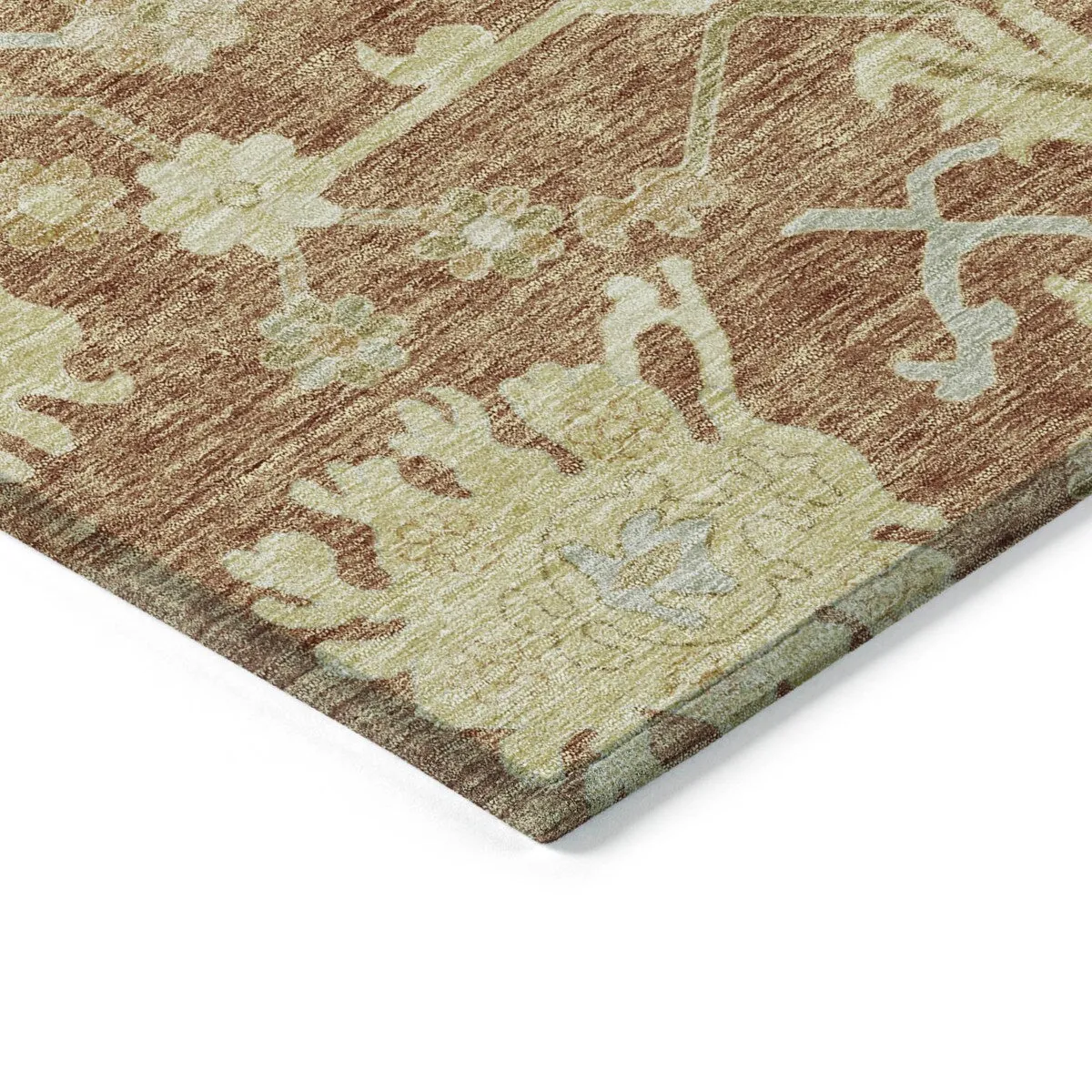 Machine Washable Indoor/ Outdoor Traditional Casual Chantille Rug
