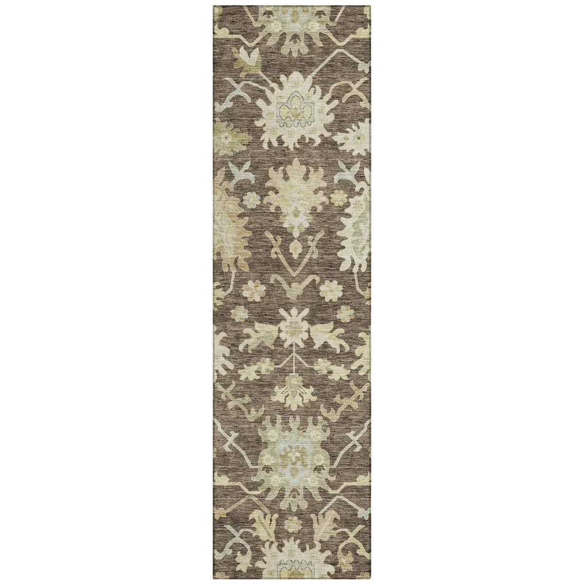 Machine Washable Indoor/ Outdoor Traditional Casual Chantille Rug