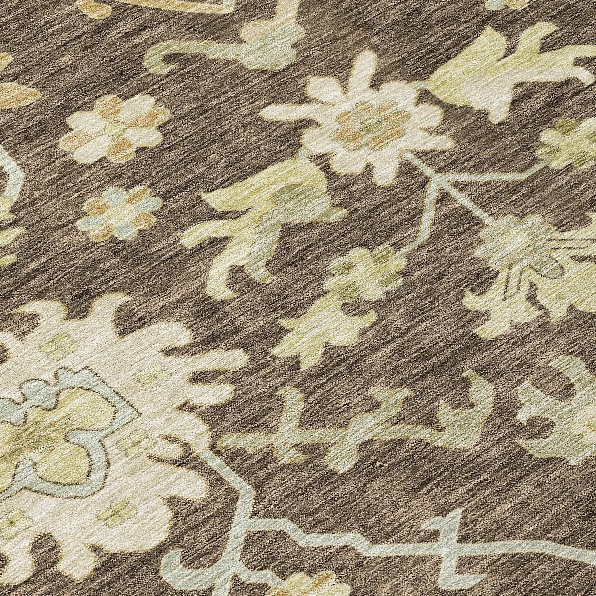 Machine Washable Indoor/ Outdoor Traditional Casual Chantille Rug