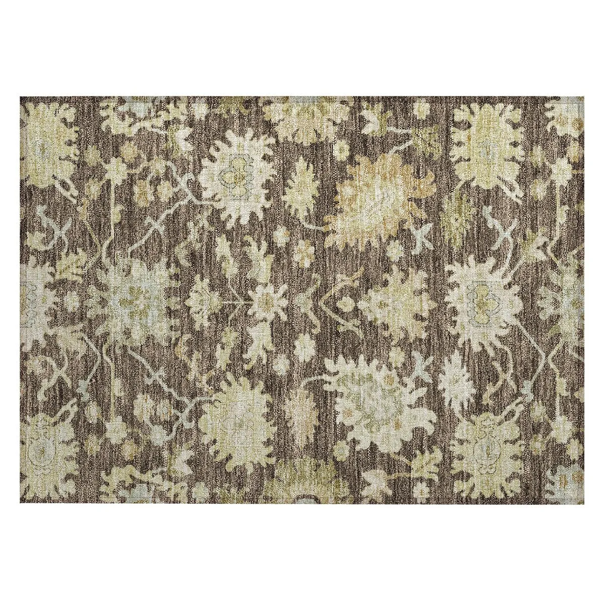 Machine Washable Indoor/ Outdoor Traditional Casual Chantille Rug