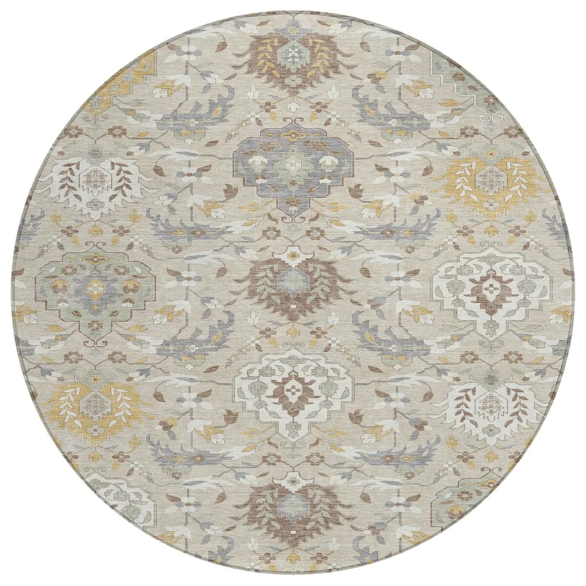 Machine Washable Indoor/ Outdoor Traditional Kashan Chantille Rug