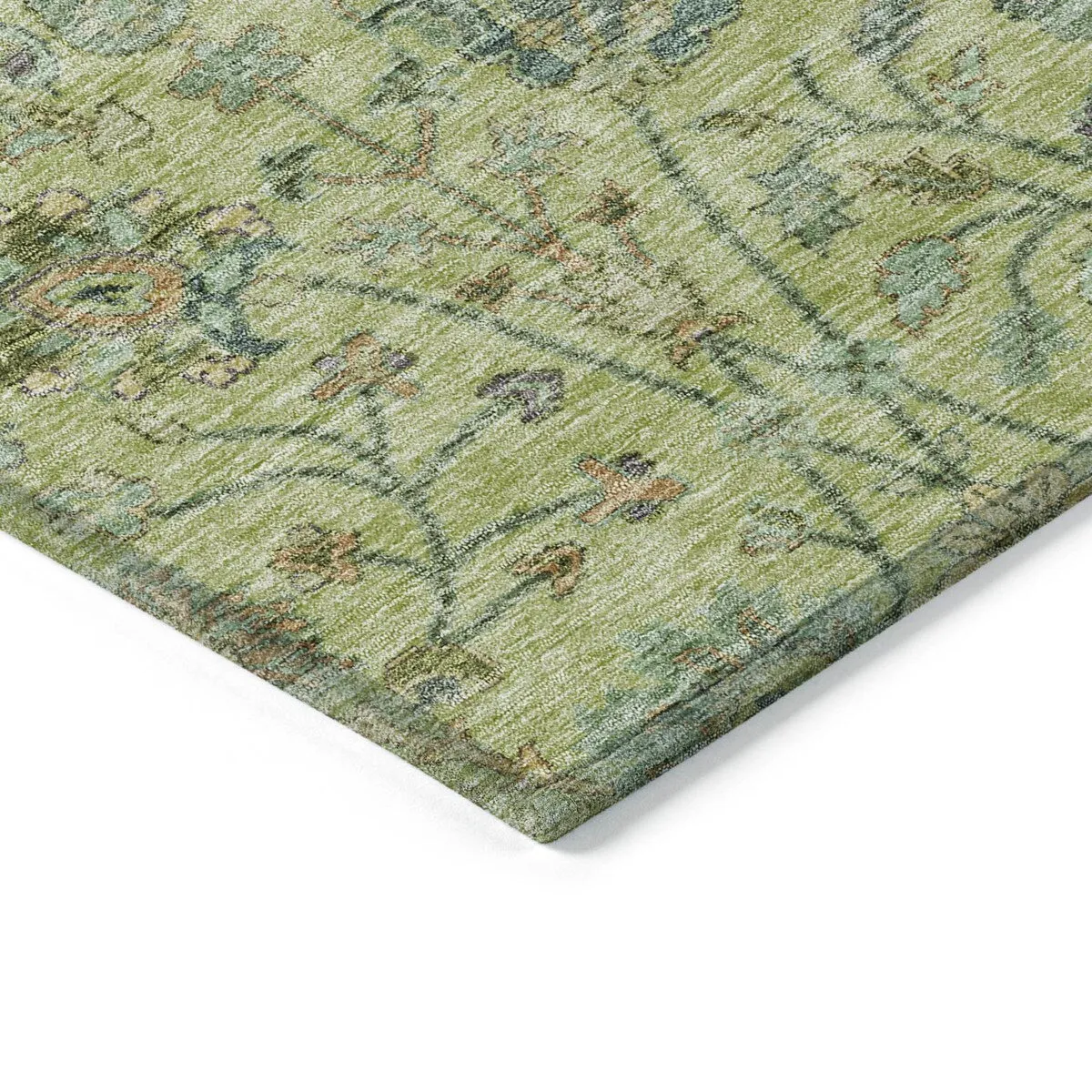 Machine Washable Indoor/ Outdoor Traditional Kashan Chantille Rug