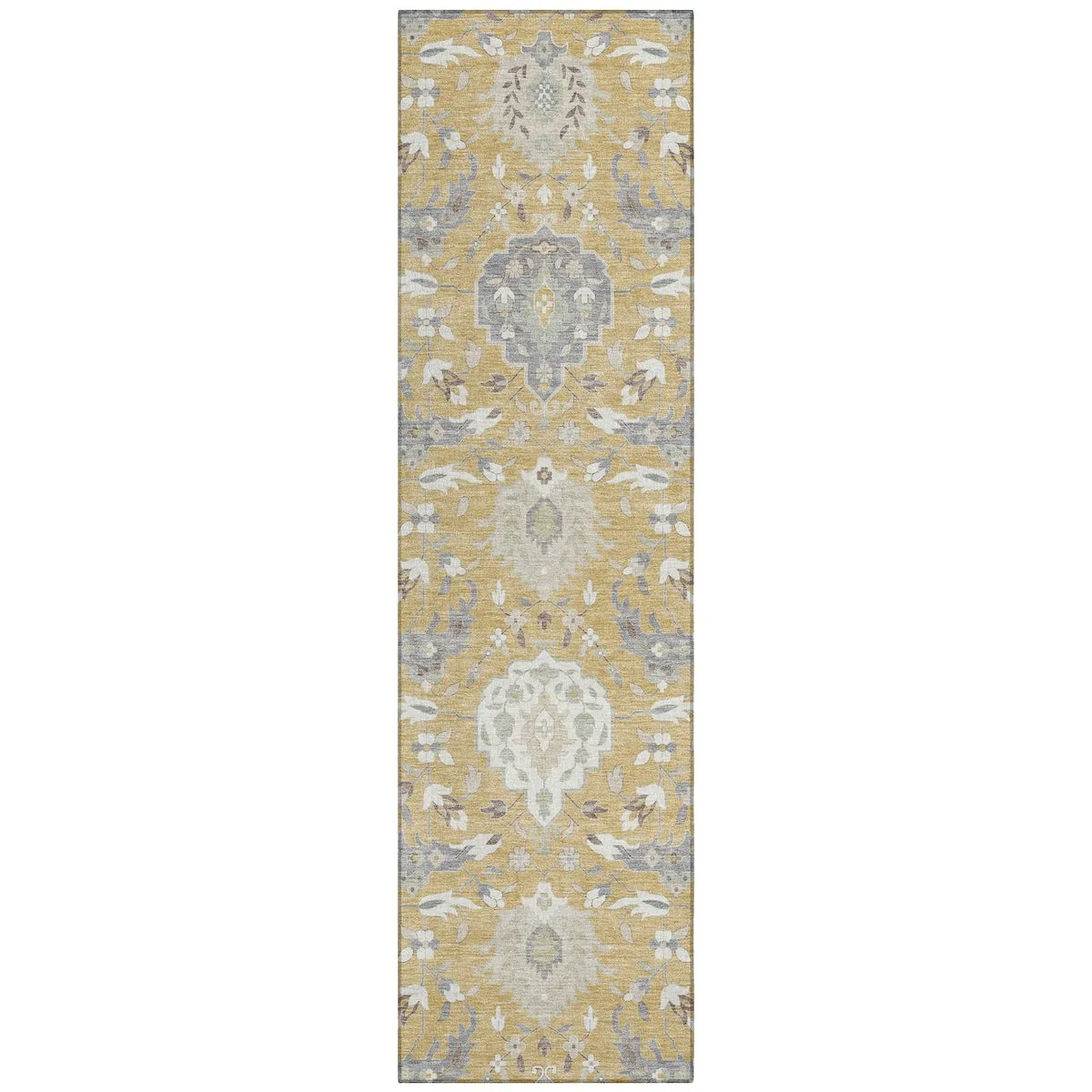 Machine Washable Indoor/ Outdoor Traditional Kashan Chantille Rug