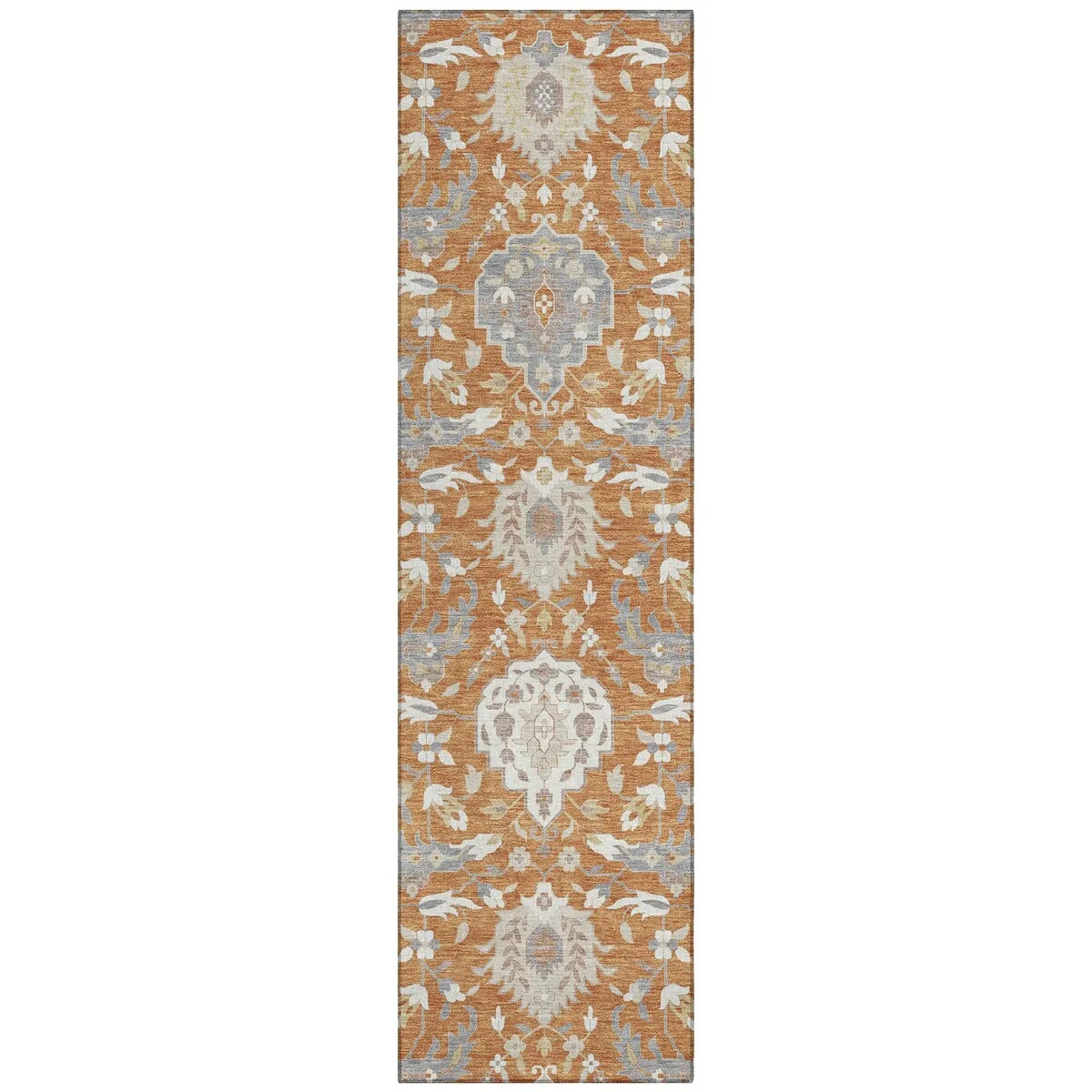 Machine Washable Indoor/ Outdoor Traditional Kashan Chantille Rug