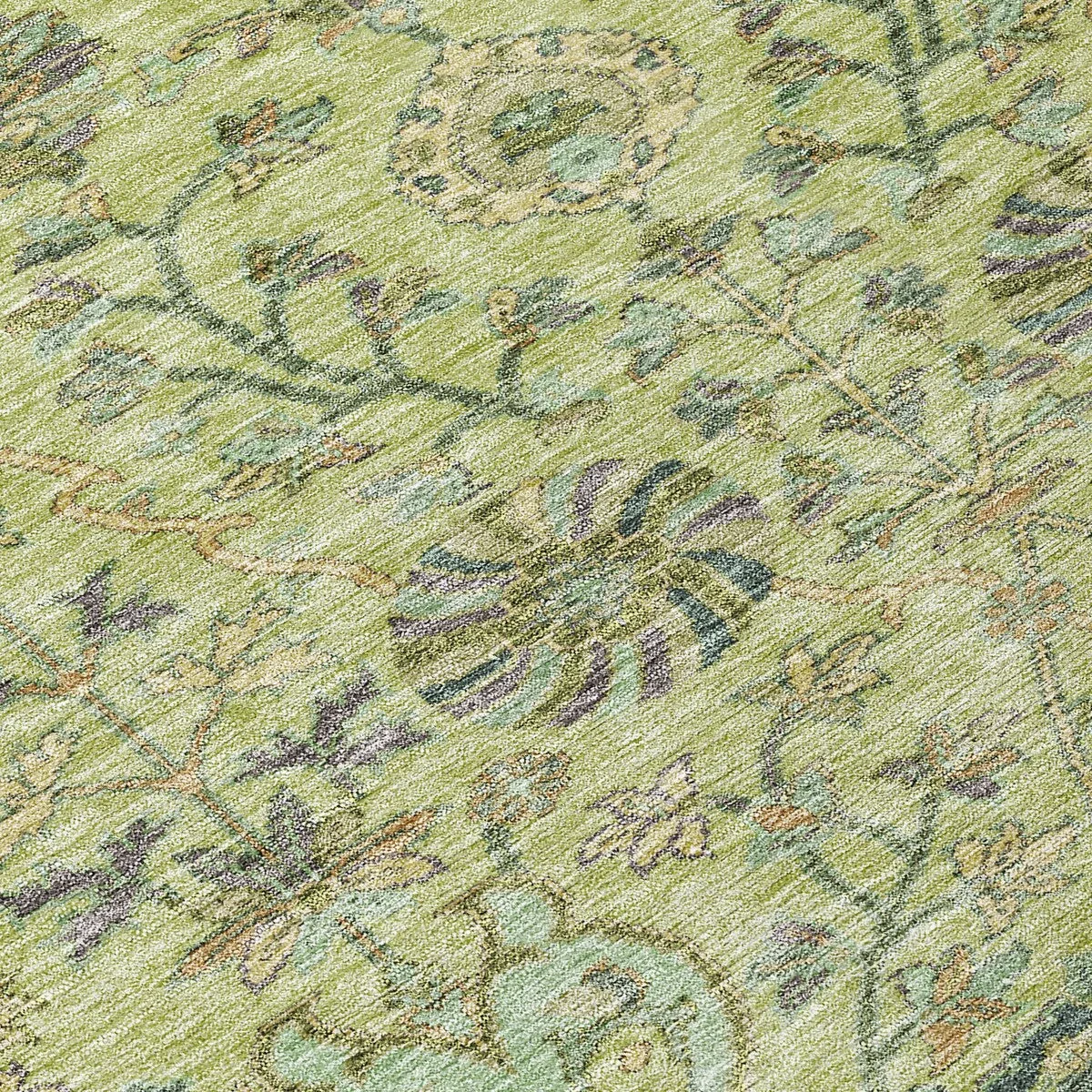 Machine Washable Indoor/ Outdoor Traditional Kashan Chantille Rug