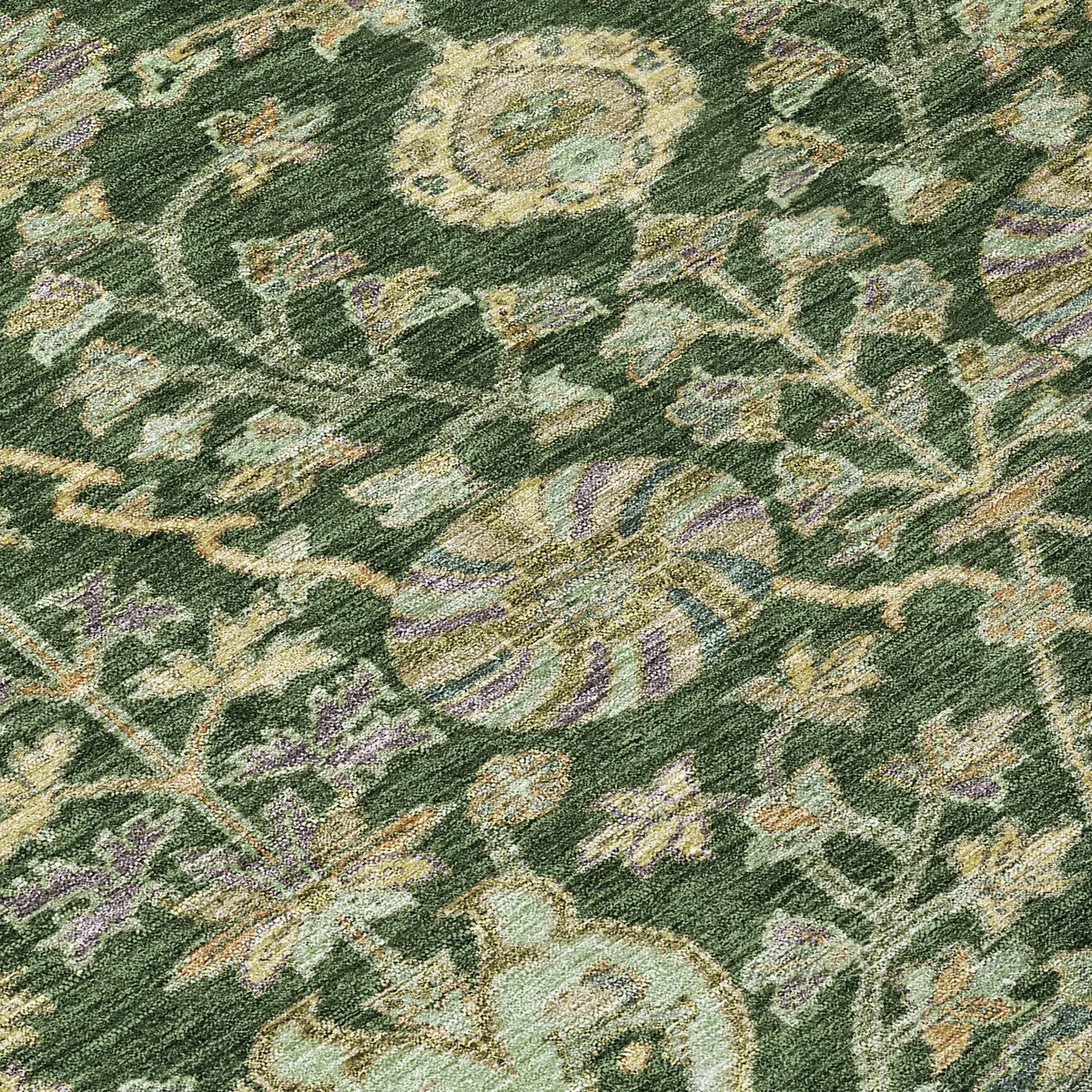 Machine Washable Indoor/ Outdoor Traditional Kashan Chantille Rug