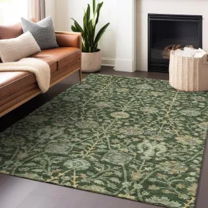 Machine Washable Indoor/ Outdoor Traditional Kashan Chantille Rug