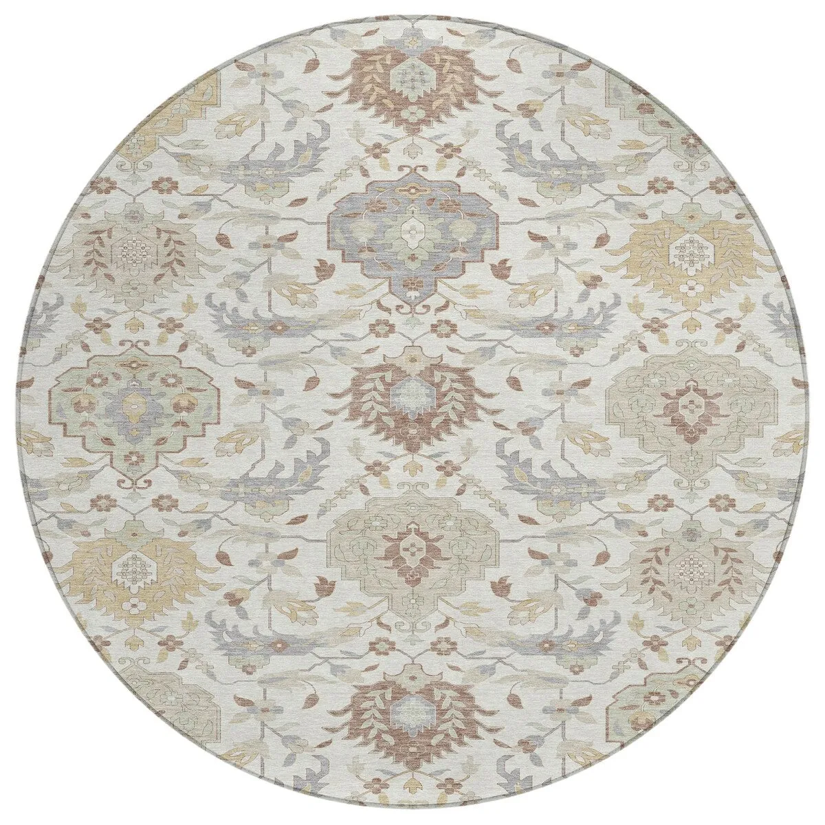 Machine Washable Indoor/ Outdoor Traditional Kashan Chantille Rug