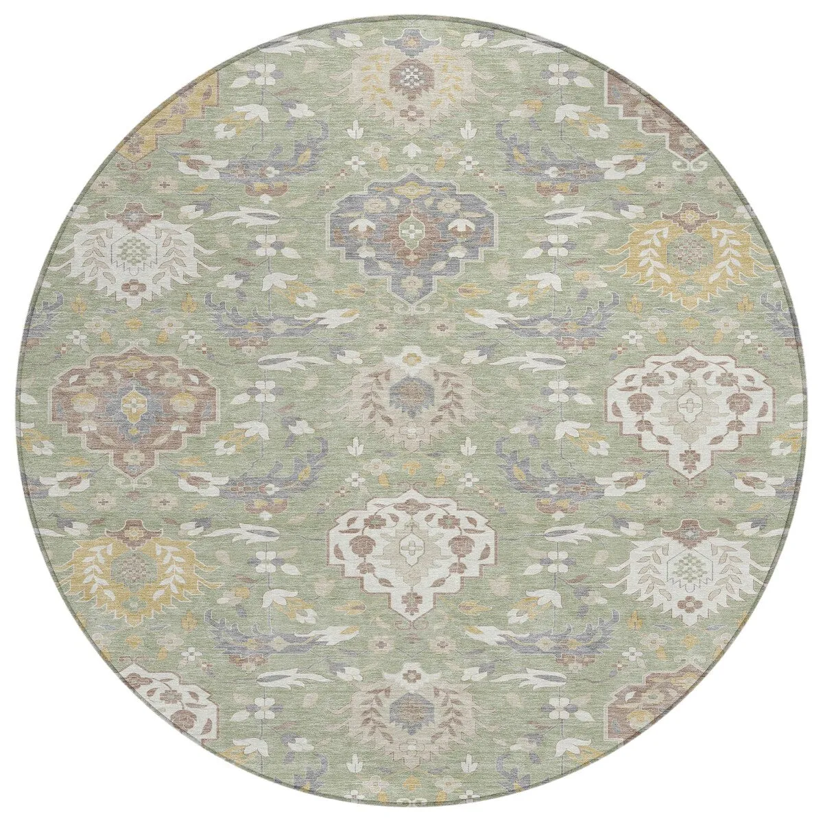 Machine Washable Indoor/ Outdoor Traditional Kashan Chantille Rug