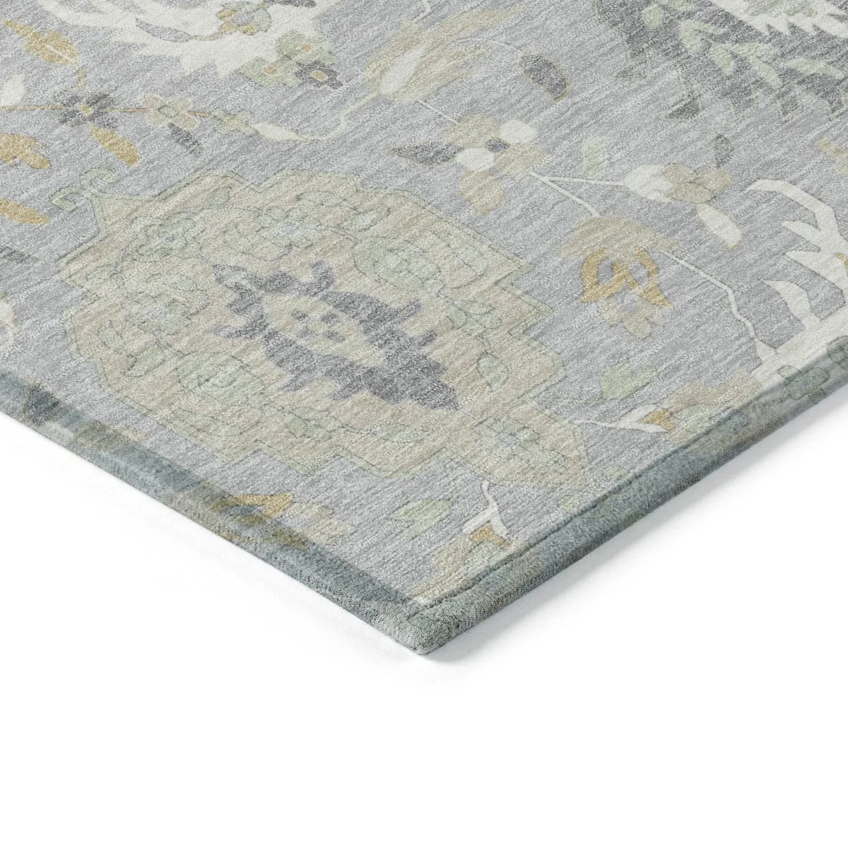 Machine Washable Indoor/ Outdoor Traditional Kashan Chantille Rug