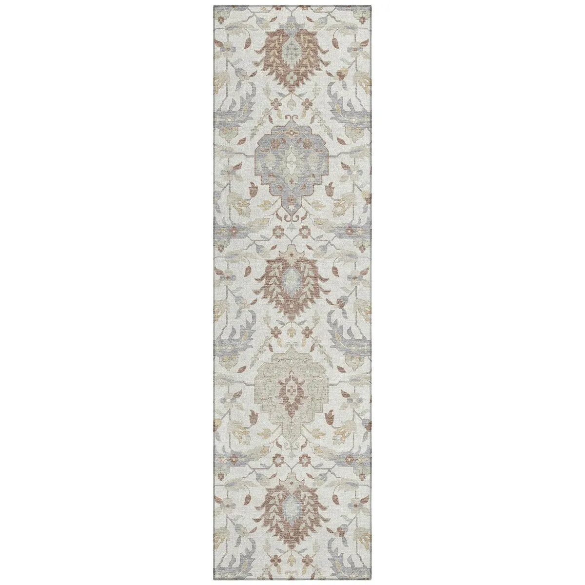 Machine Washable Indoor/ Outdoor Traditional Kashan Chantille Rug