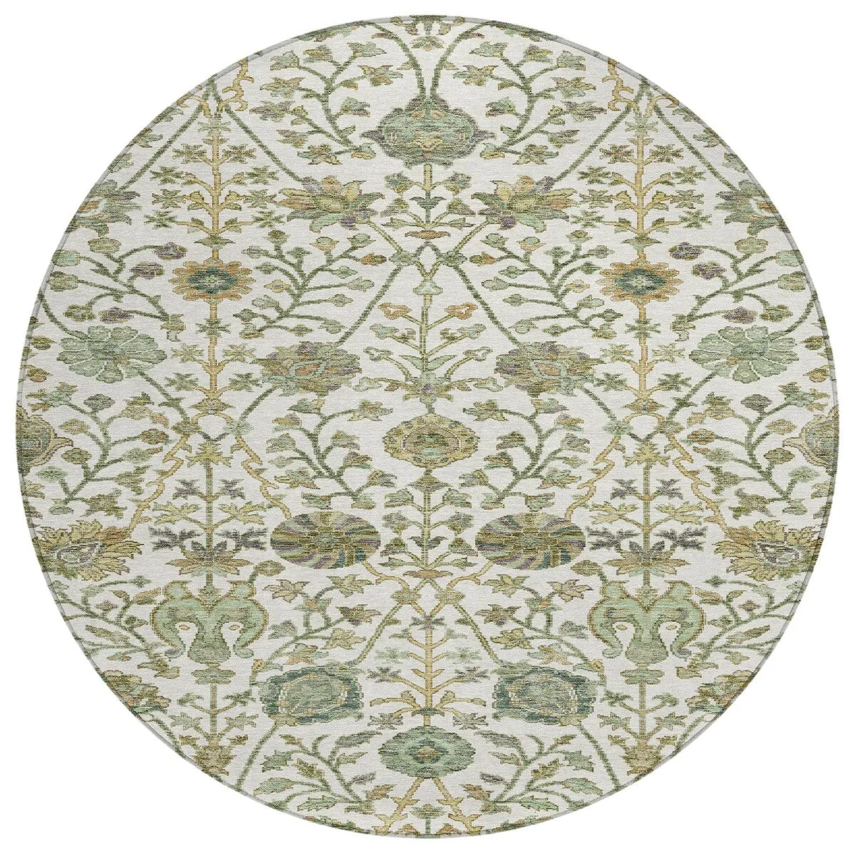 Machine Washable Indoor/ Outdoor Traditional Kashan Chantille Rug