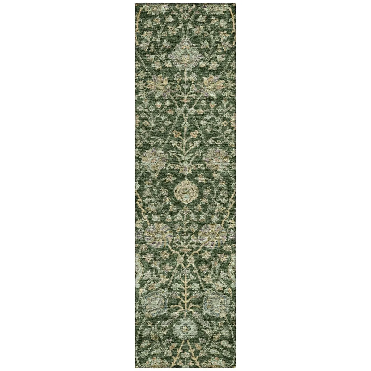 Machine Washable Indoor/ Outdoor Traditional Kashan Chantille Rug