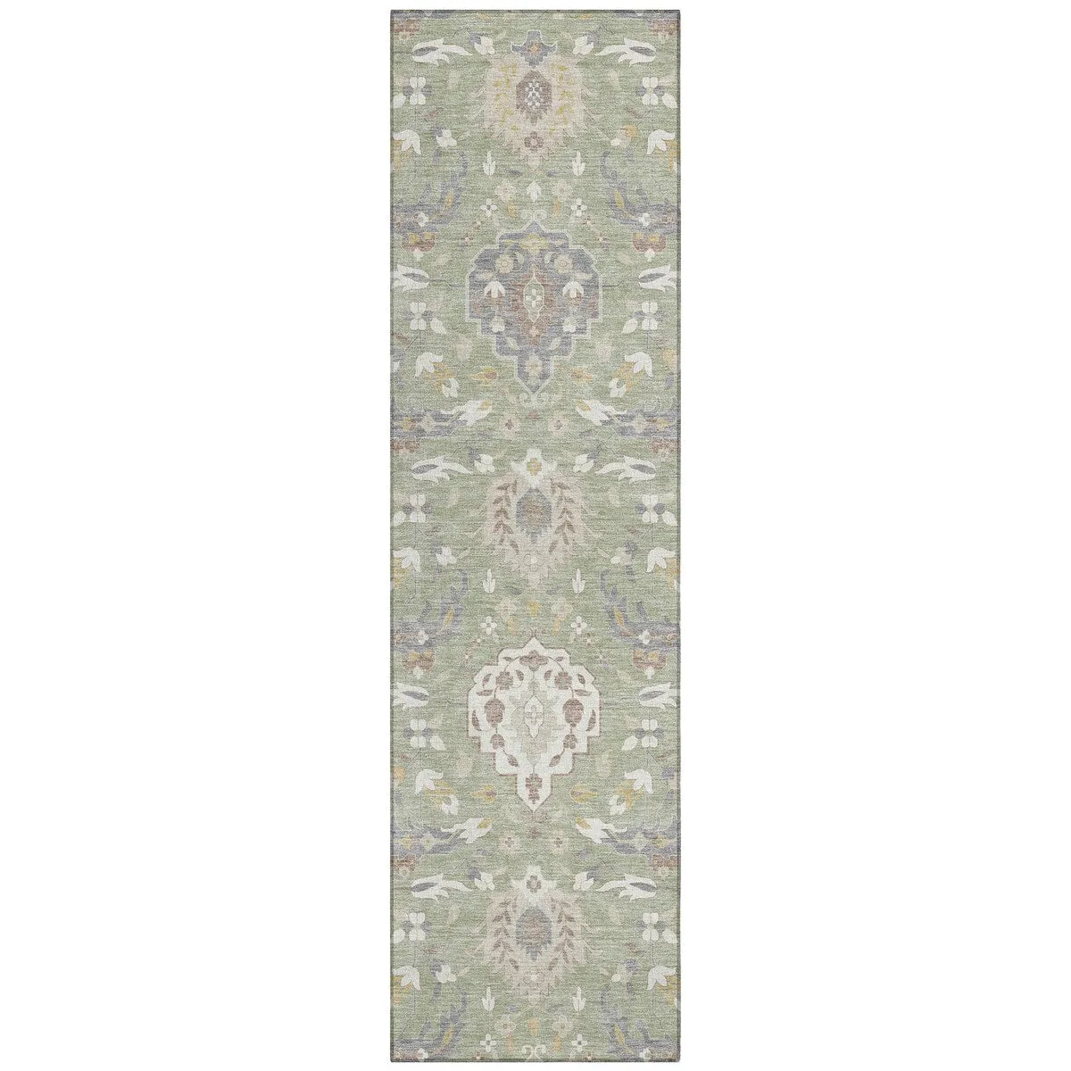 Machine Washable Indoor/ Outdoor Traditional Kashan Chantille Rug