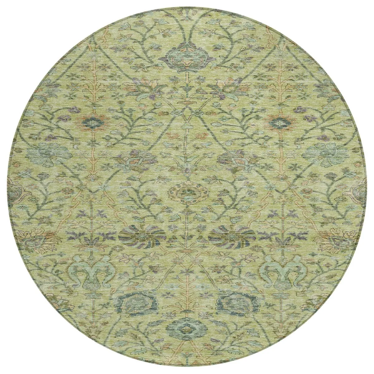 Machine Washable Indoor/ Outdoor Traditional Kashan Chantille Rug