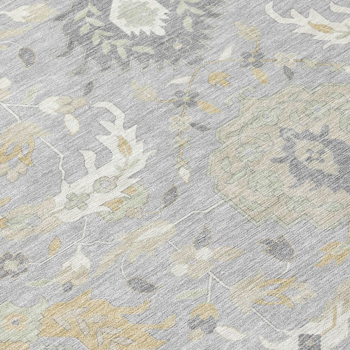 Machine Washable Indoor/ Outdoor Traditional Kashan Chantille Rug