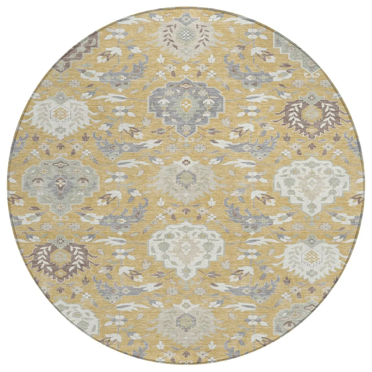 Machine Washable Indoor/ Outdoor Traditional Kashan Chantille Rug