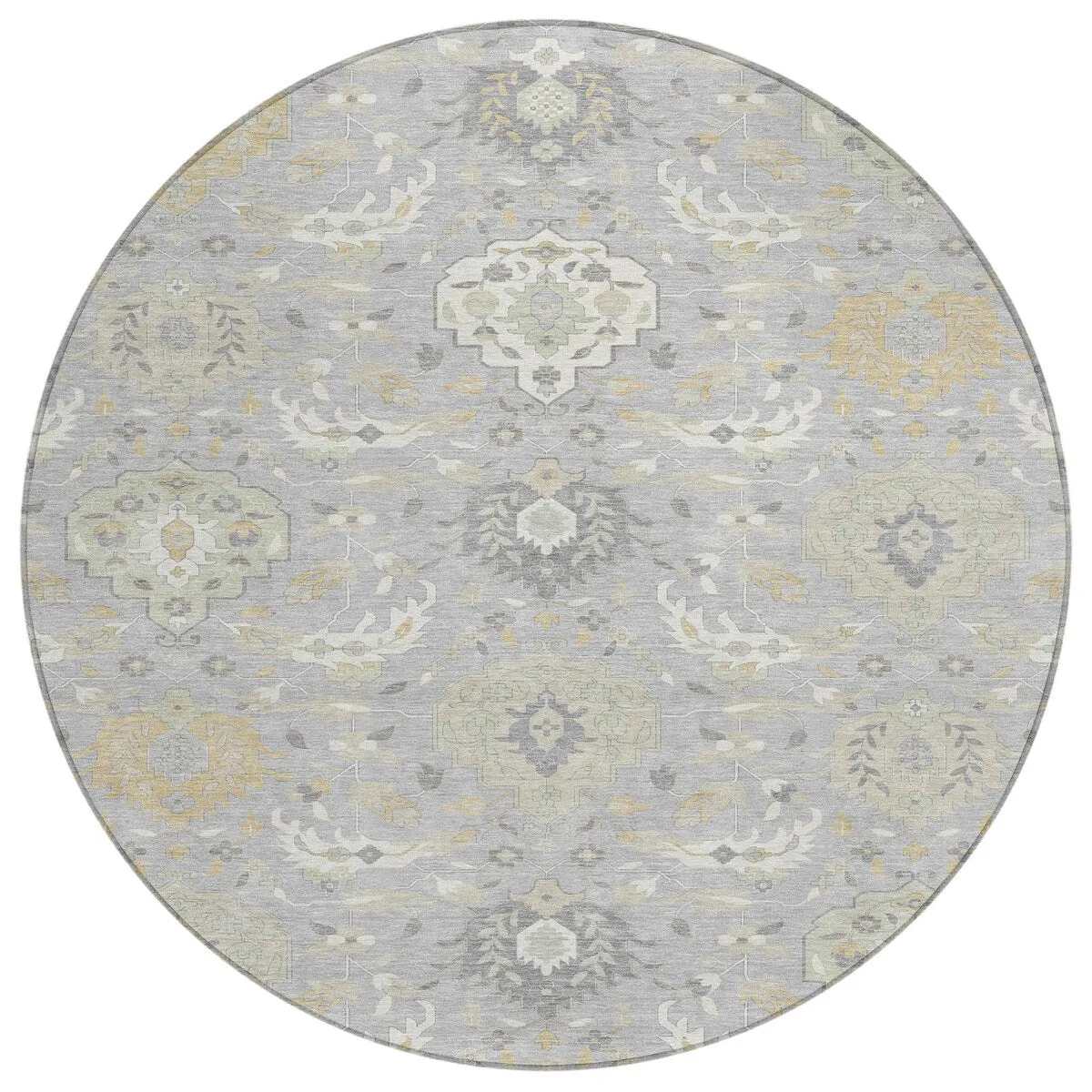 Machine Washable Indoor/ Outdoor Traditional Kashan Chantille Rug