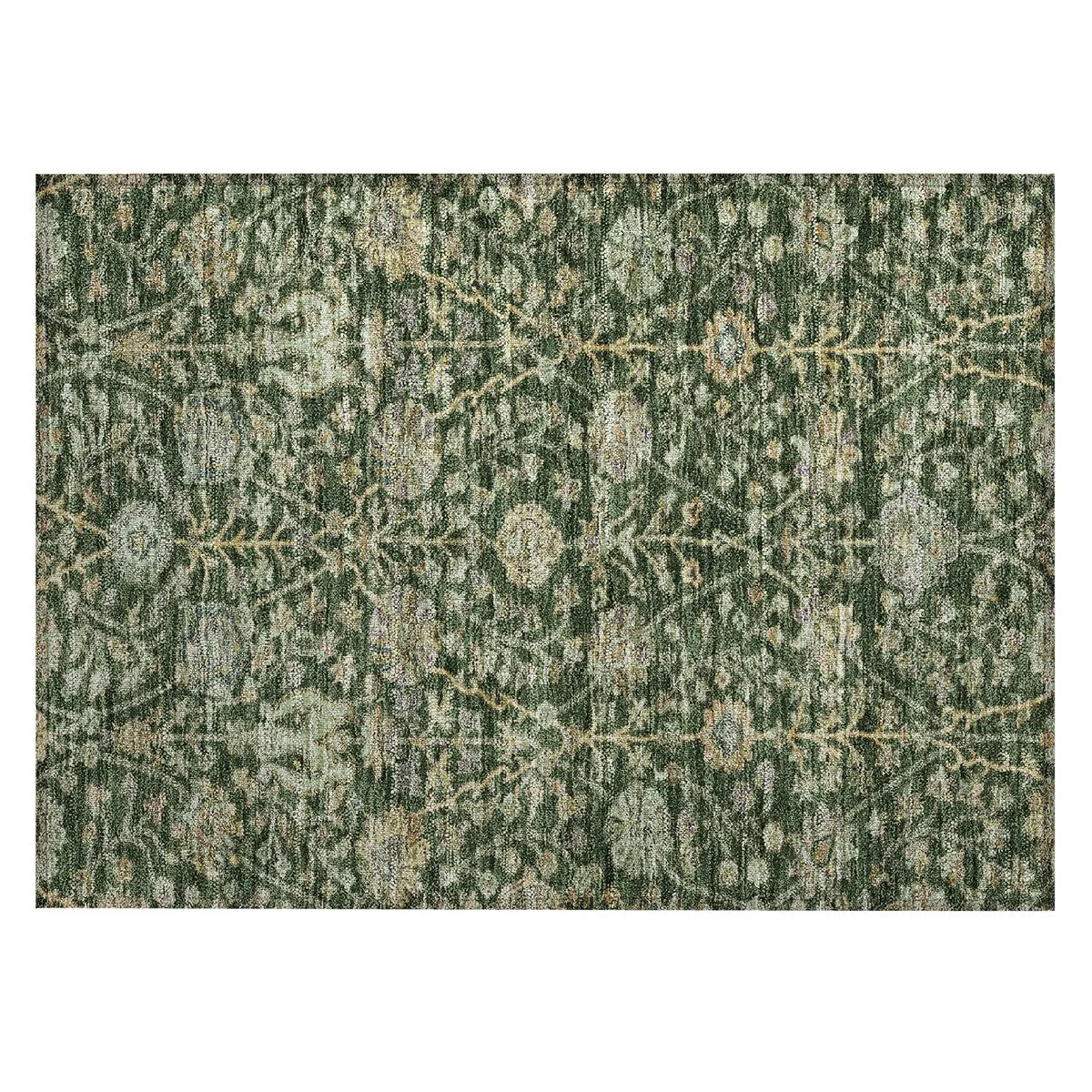 Machine Washable Indoor/ Outdoor Traditional Kashan Chantille Rug