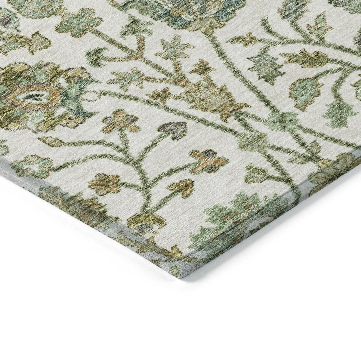 Machine Washable Indoor/ Outdoor Traditional Kashan Chantille Rug