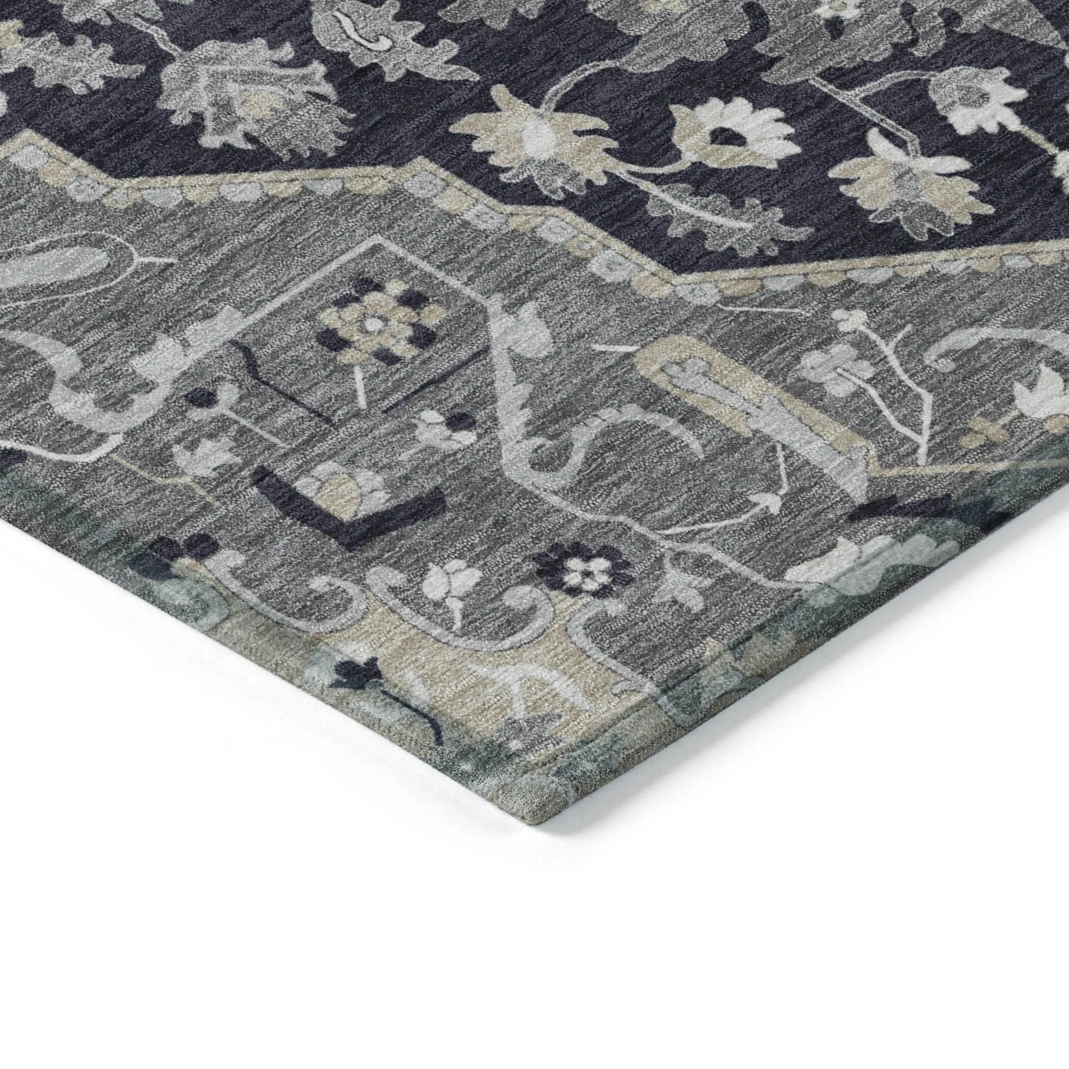 Machine Washable Indoor/ Outdoor Traditional Medallion Chantille Rug