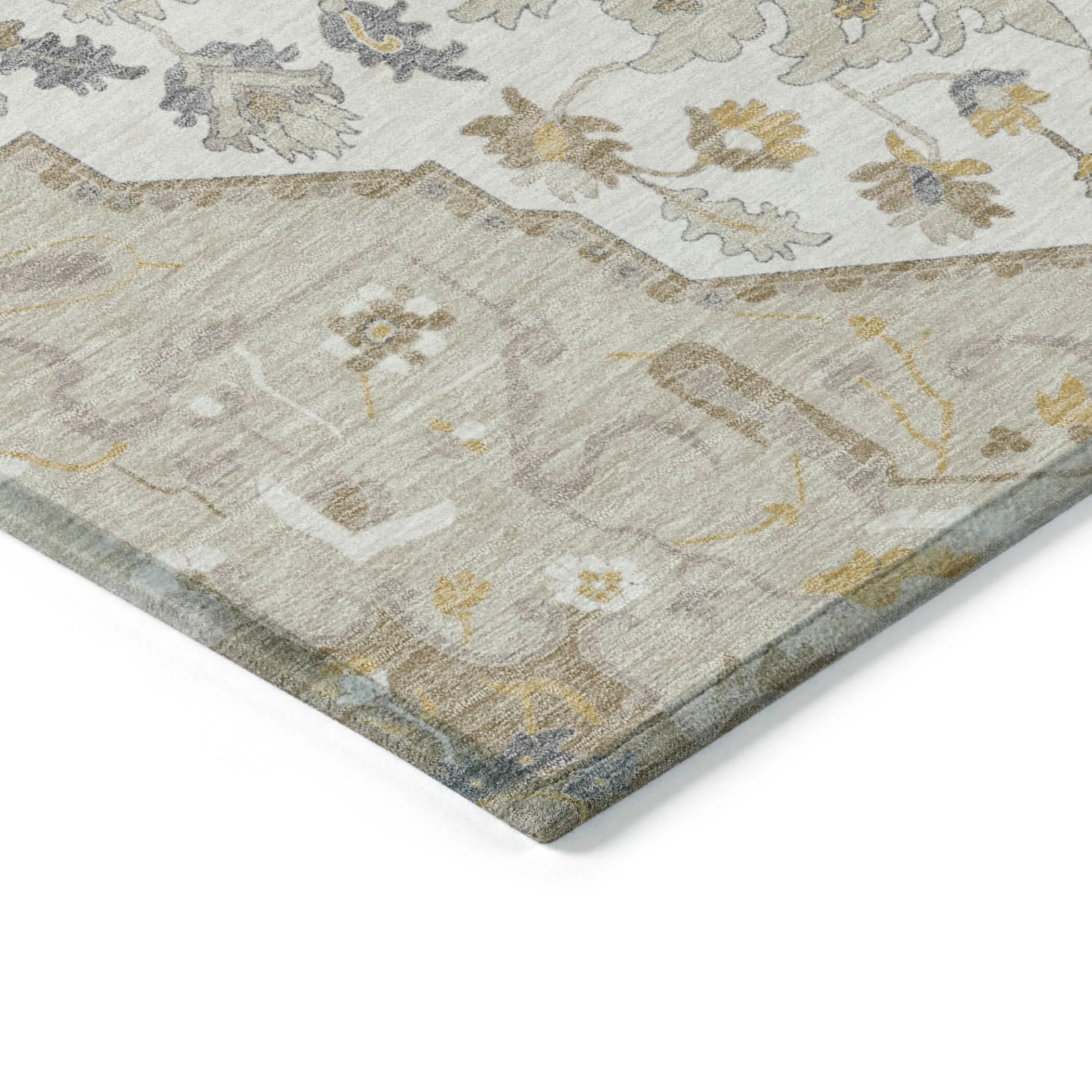 Machine Washable Indoor/ Outdoor Traditional Medallion Chantille Rug