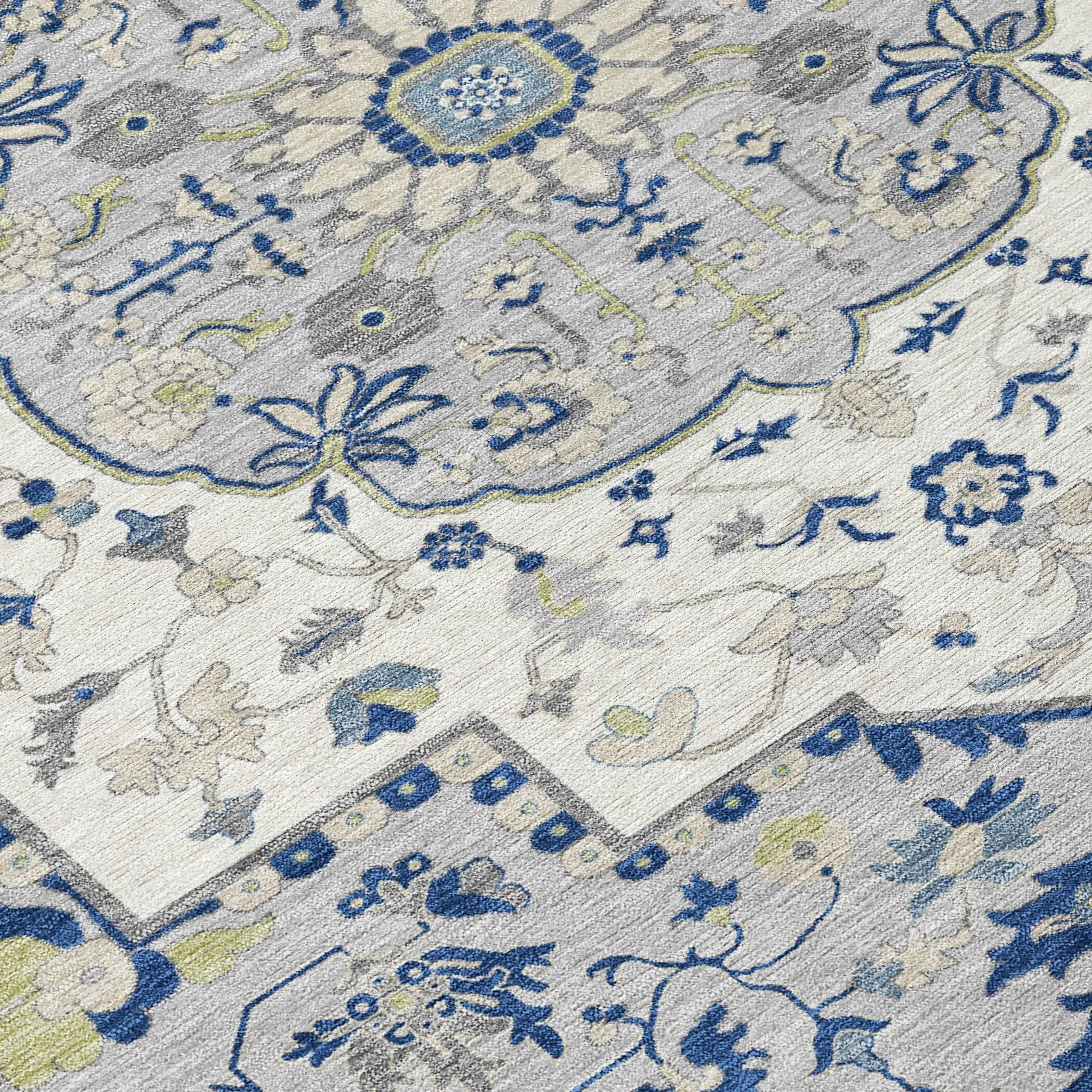 Machine Washable Indoor/ Outdoor Traditional Medallion Chantille Rug