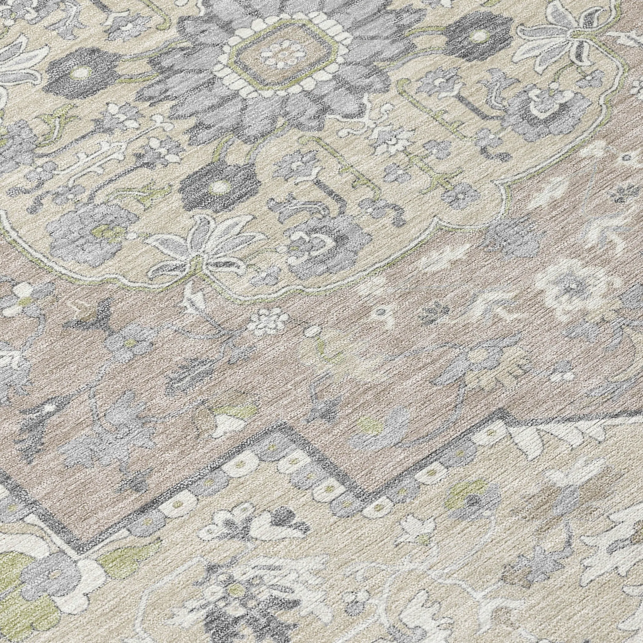 Machine Washable Indoor/ Outdoor Traditional Medallion Chantille Rug