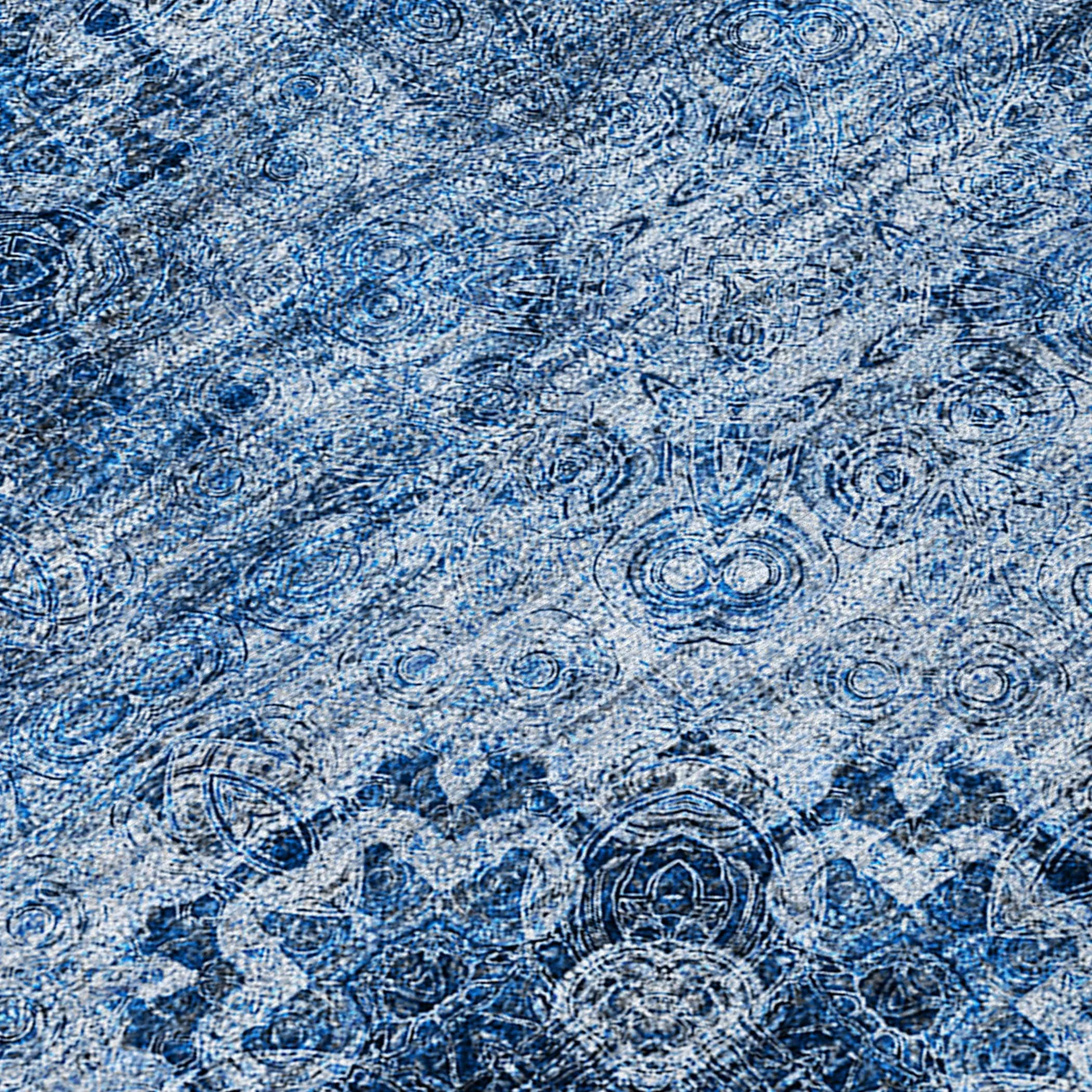 Machine Washable Indoor/ Outdoor Vintage Medallions Chantille Rug