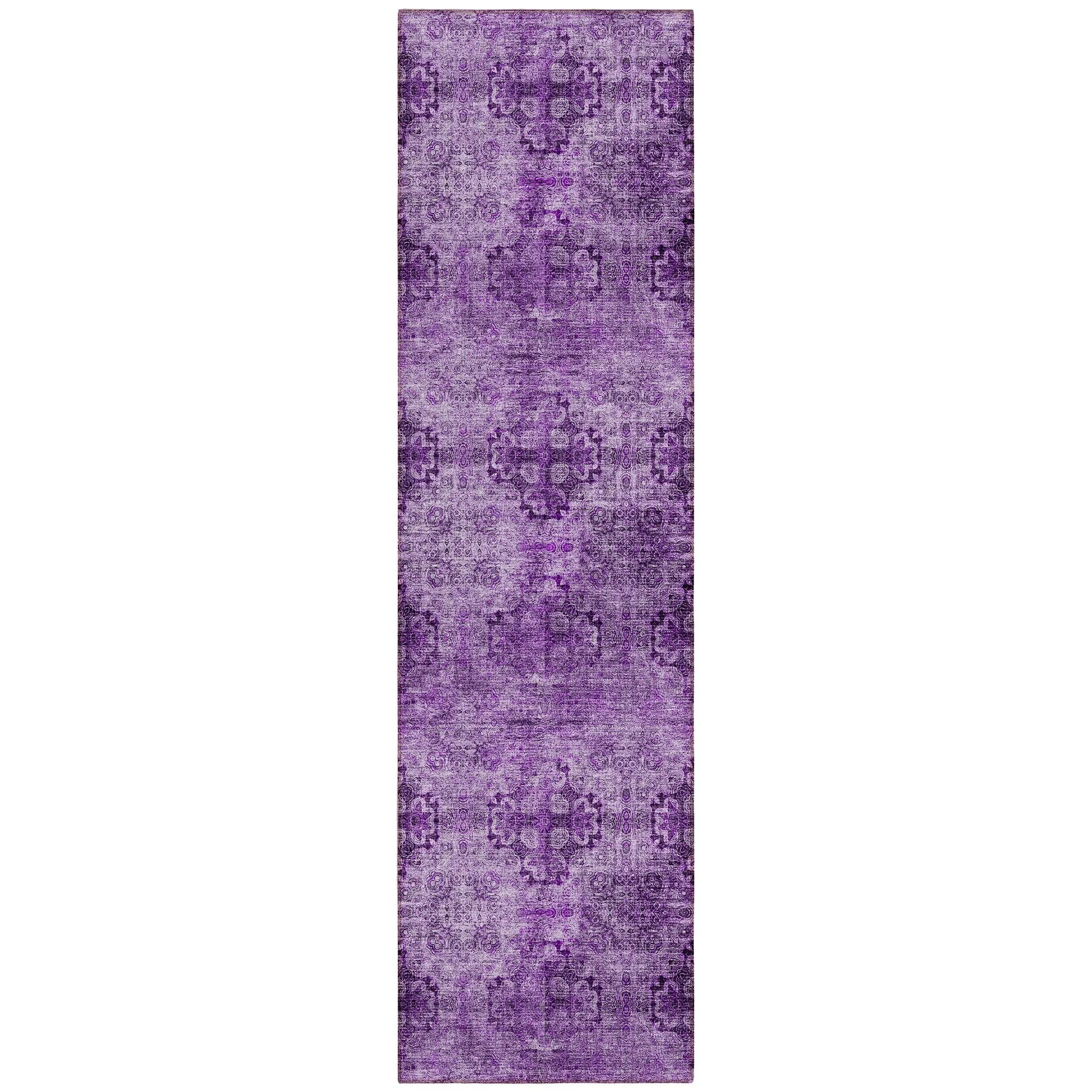 Machine Washable Indoor/ Outdoor Vintage Medallions Chantille Rug