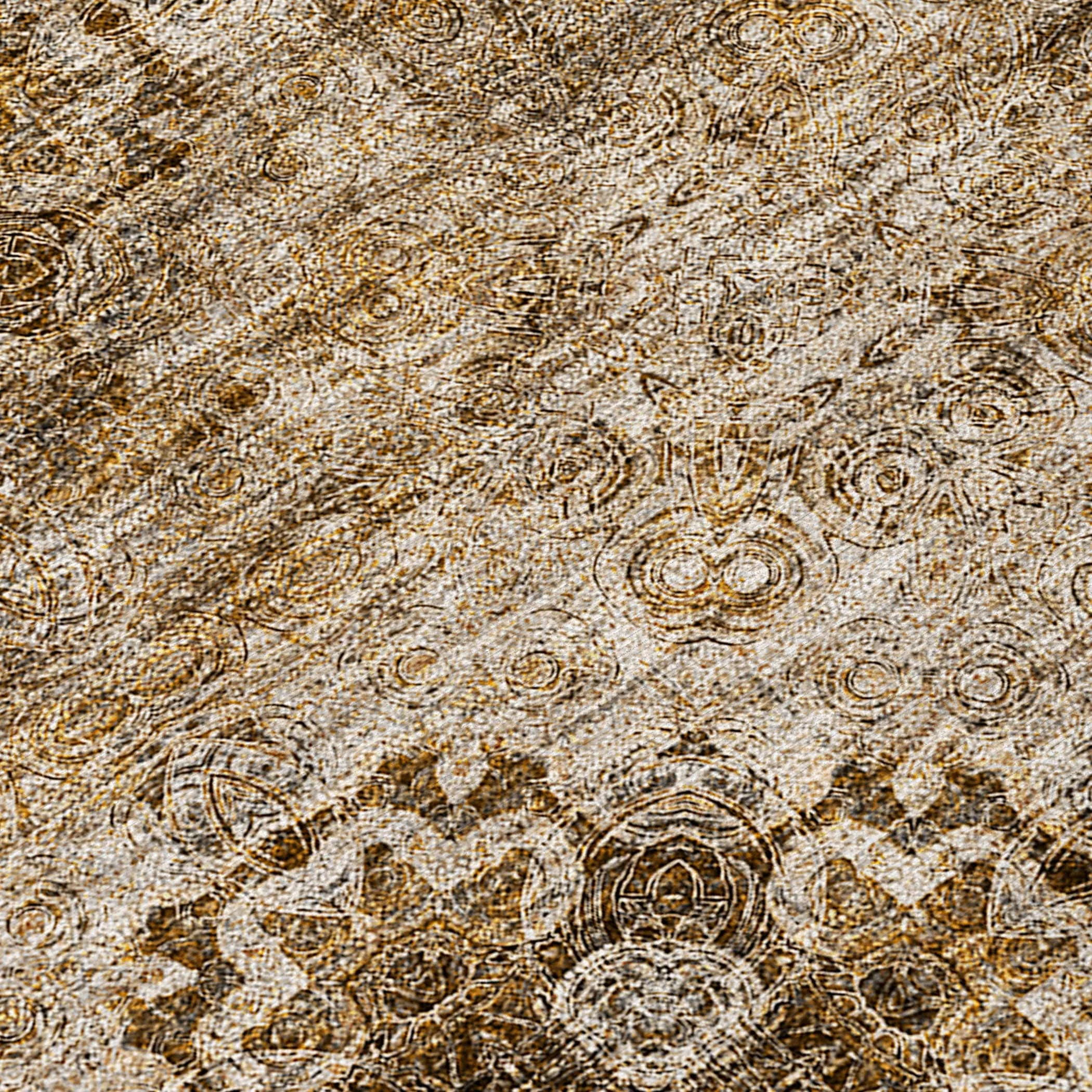 Machine Washable Indoor/ Outdoor Vintage Medallions Chantille Rug