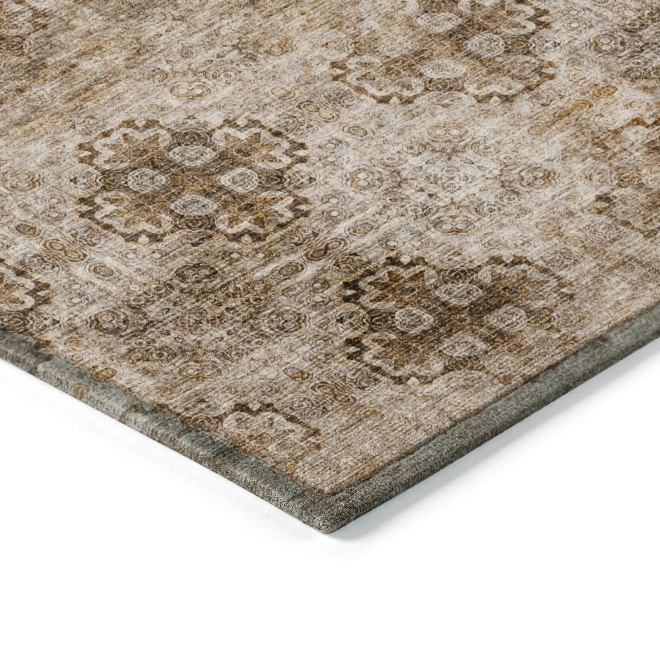 Machine Washable Indoor/ Outdoor Vintage Medallions Chantille Rug