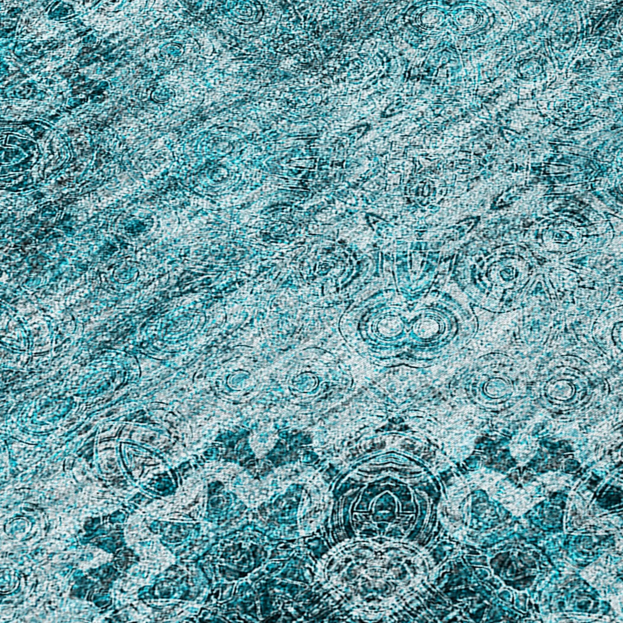 Machine Washable Indoor/ Outdoor Vintage Medallions Chantille Rug