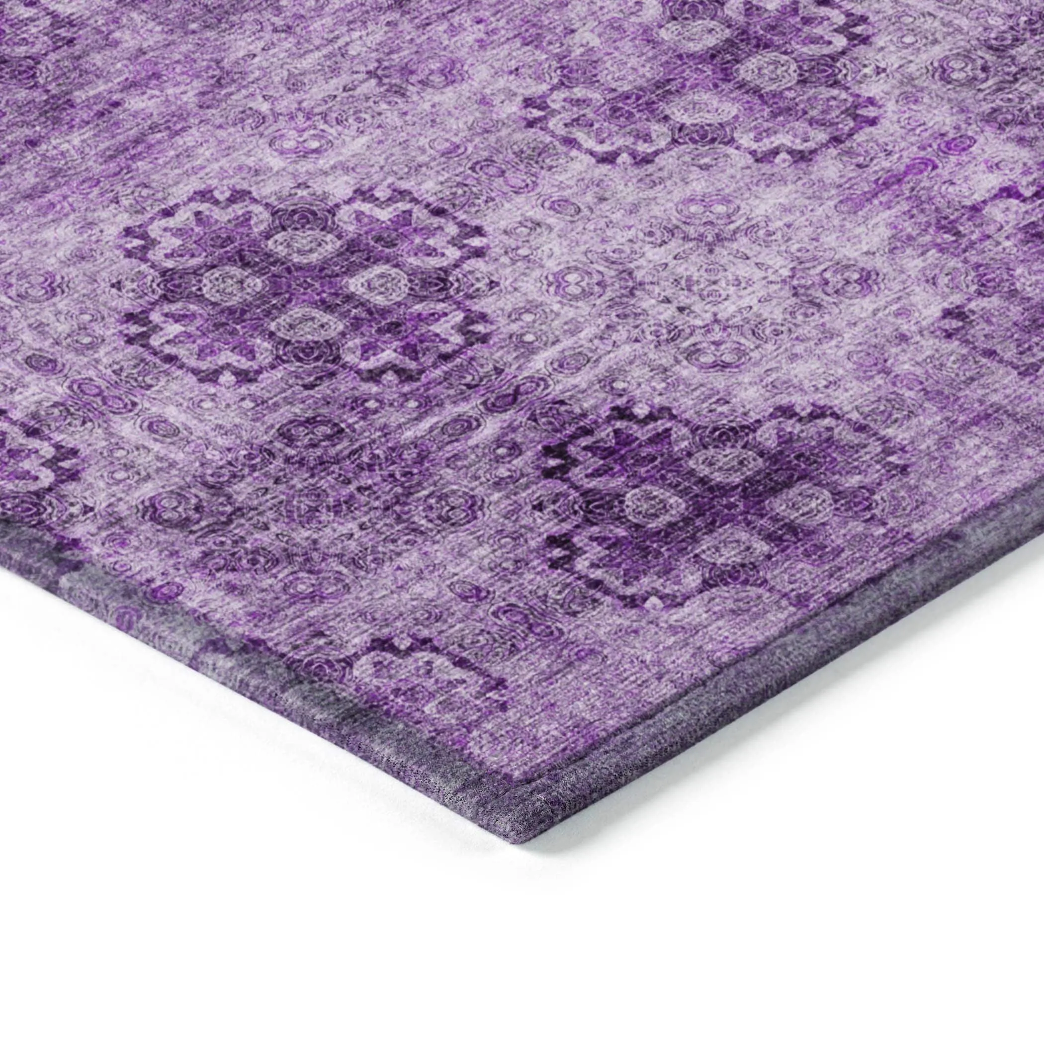 Machine Washable Indoor/ Outdoor Vintage Medallions Chantille Rug